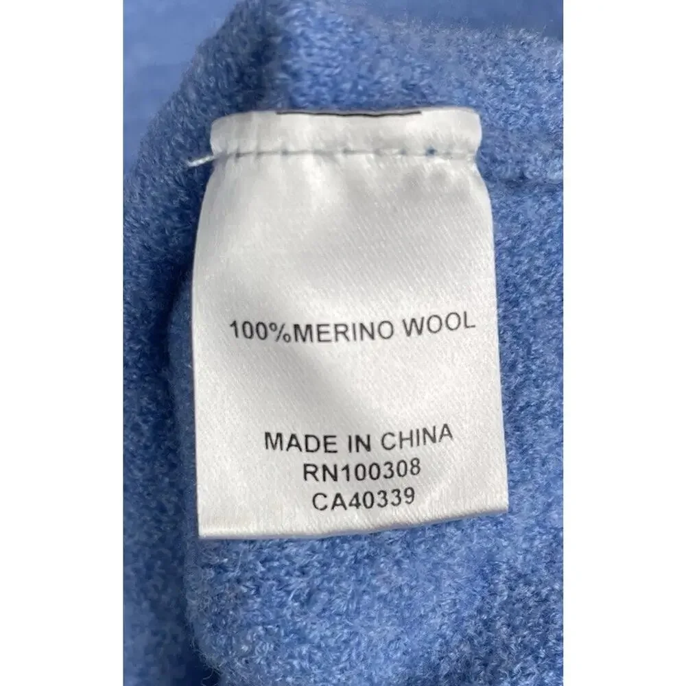Peter Millar Crown Crafted Merino Wool Crewneck Sweater Medium Blue Lightweight